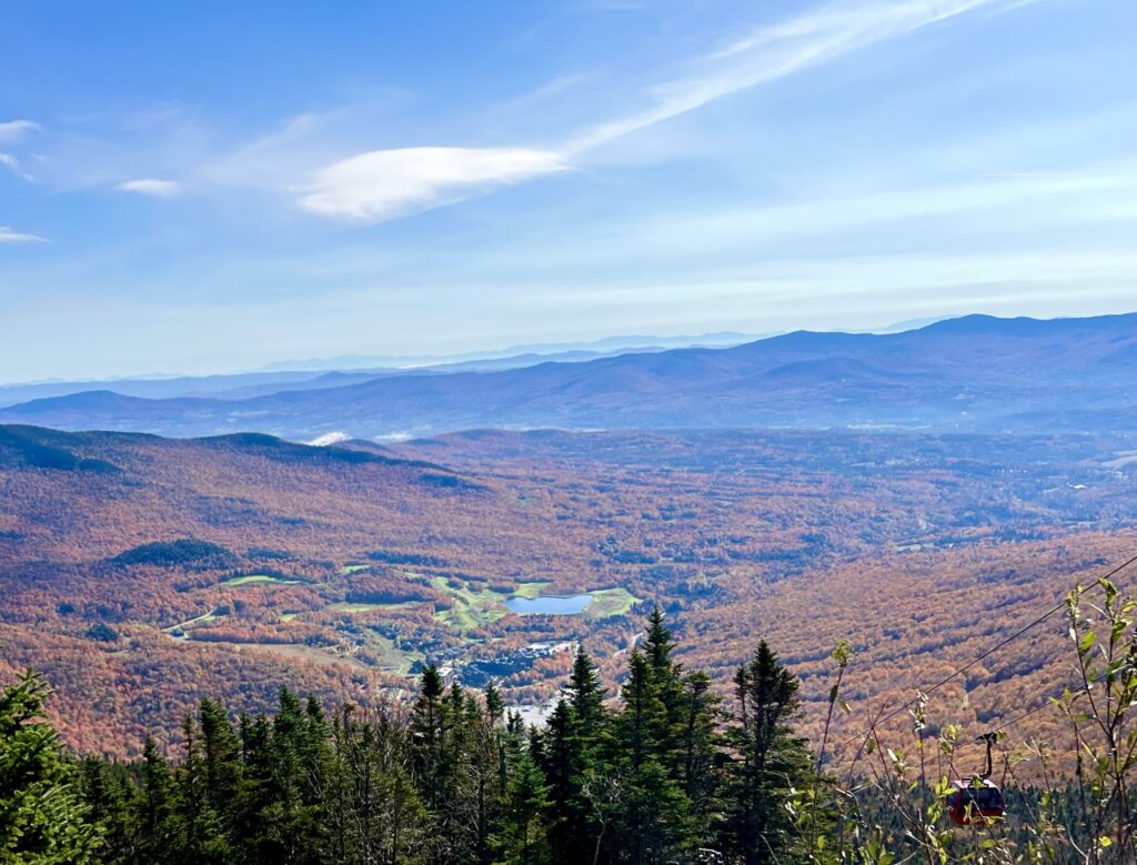 Looking down Mt Mansfield in Stowe