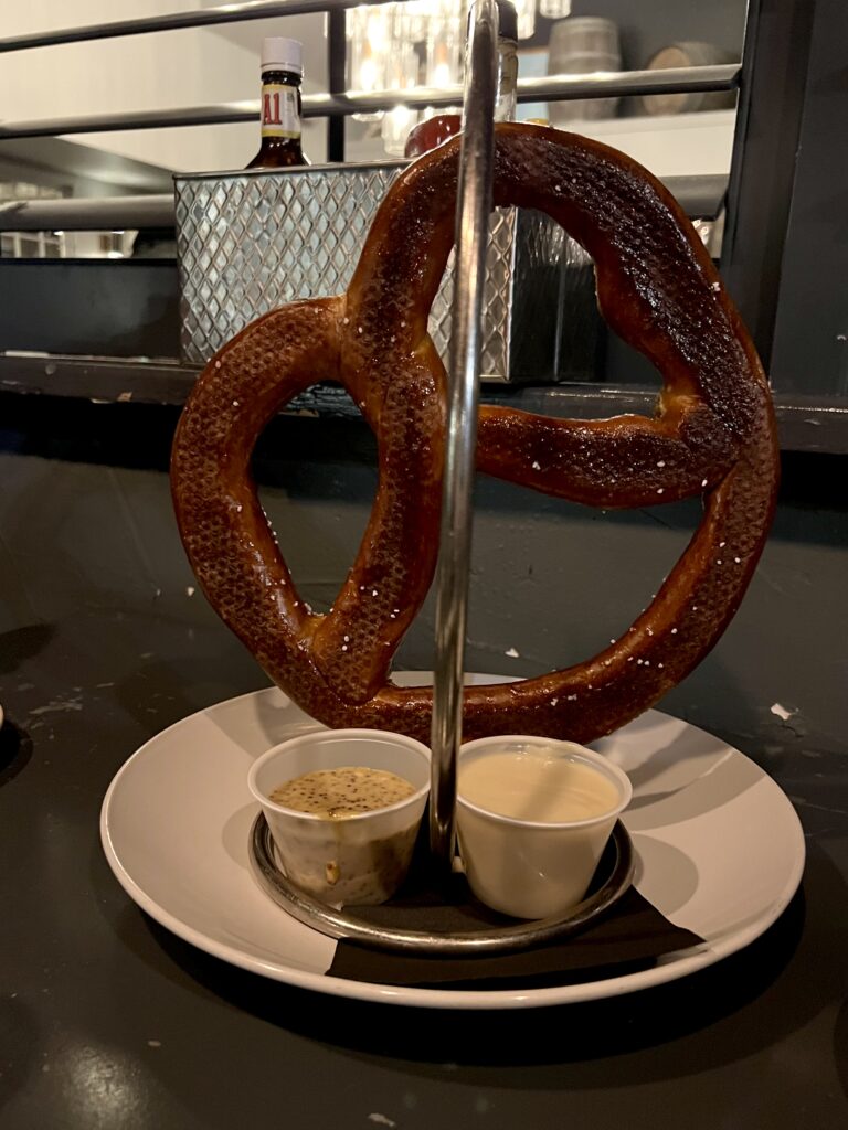 Huge pretzel at Idletyme Brewery