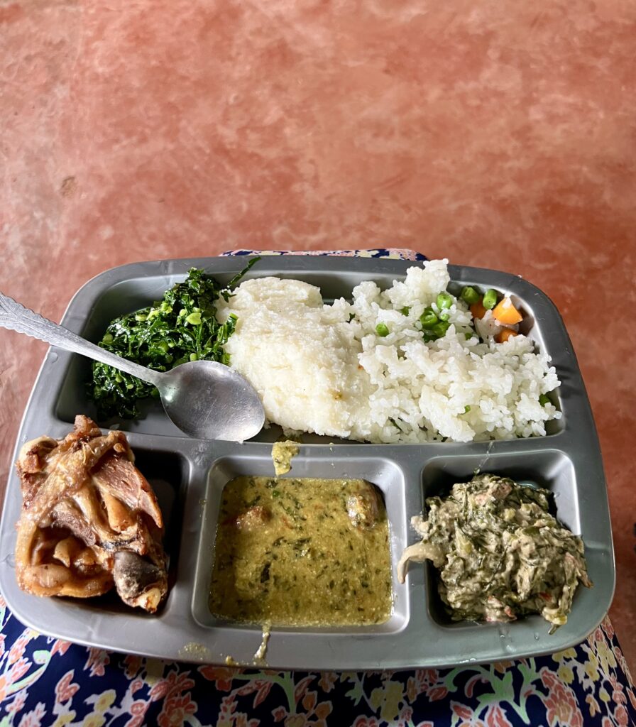 Authentic African lunch, prepared by the ladies in the village.