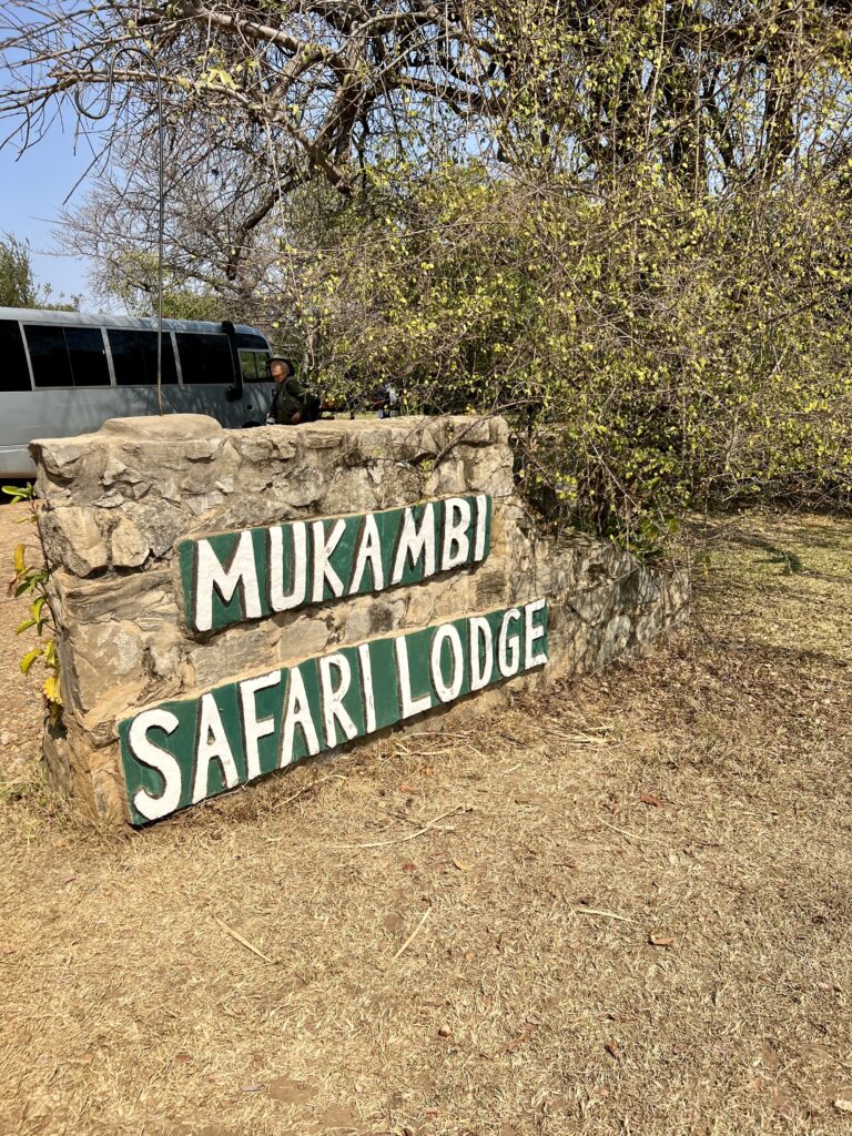 Mukambi Safari Lodge sign
