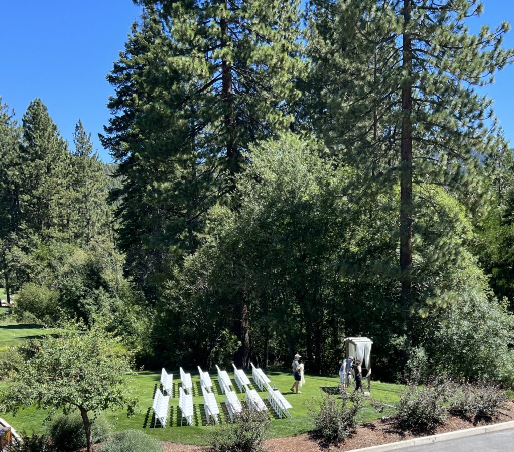Wedding set up at golf course