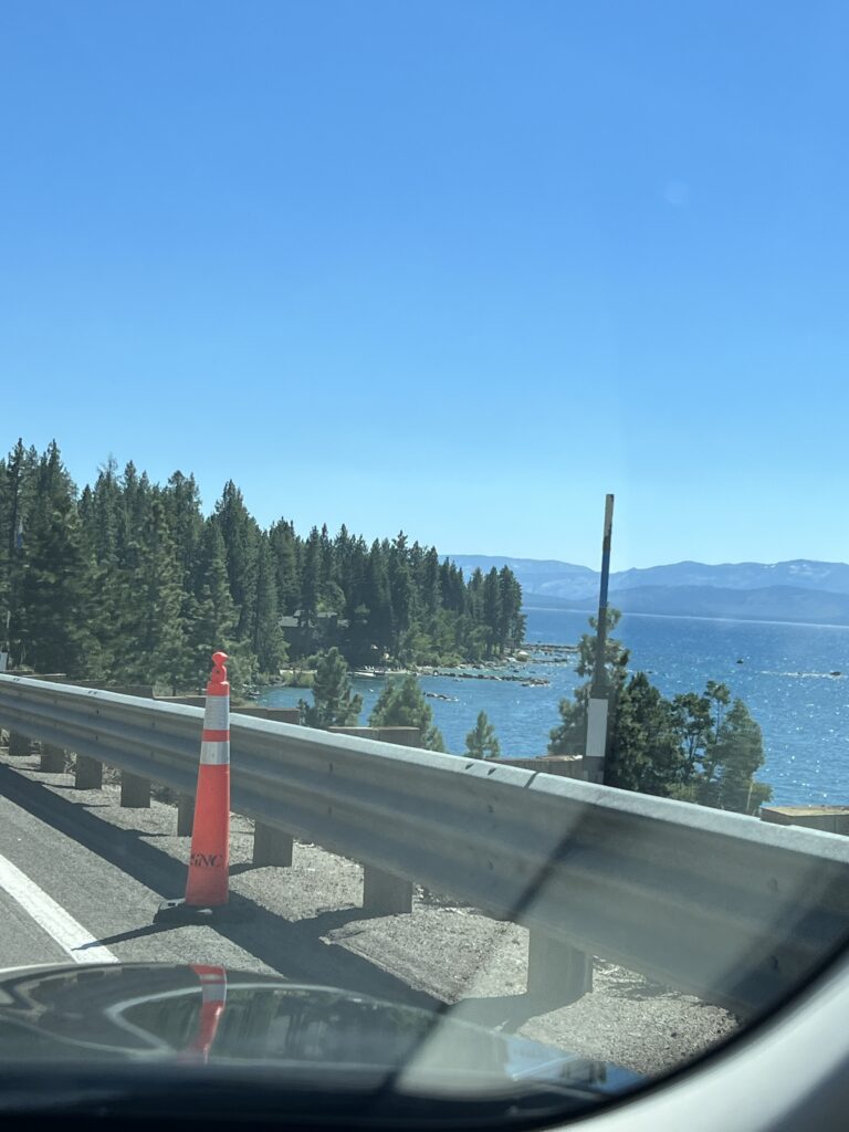 Lake Tahoe seen from road