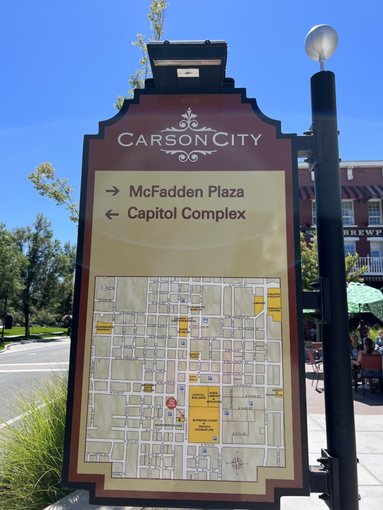 Carson City map sign